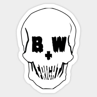 Black & White Fright Skull Sticker